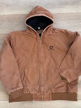 Men’s 3 XL duck brown canvas Swingster Jacket with John Deer logo Embroidery